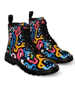 Abstract colorful Women's Canvas Boots SE59