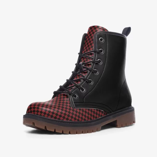 Black And Red Boots Casual Leather Lightweight Boots SE55 - Image 2