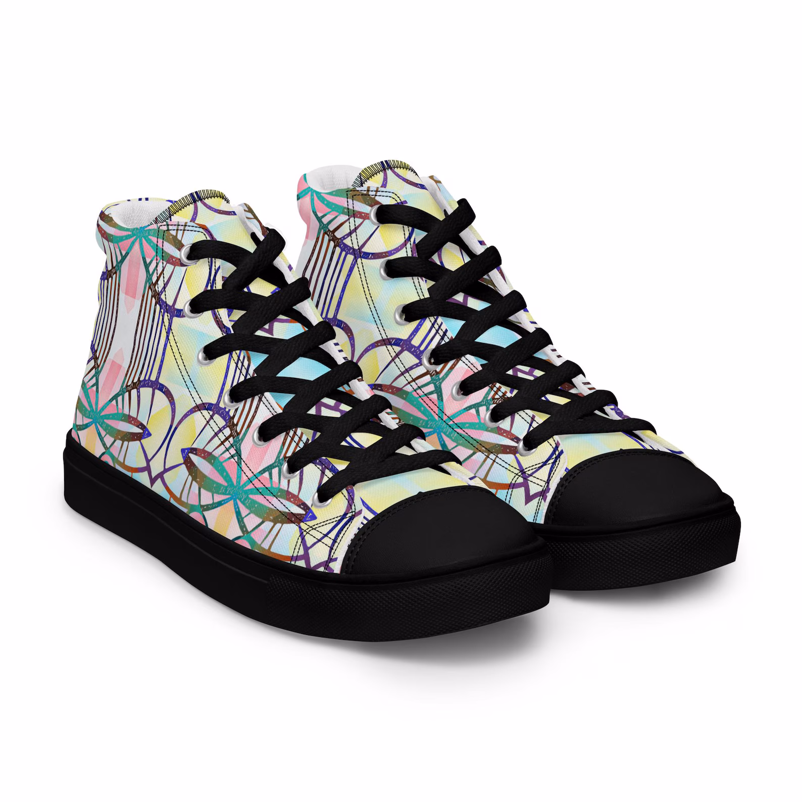 Colorful Abstract High Top Sneakers SE42