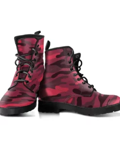 Dark Red Camouflage Combat Boots SE53