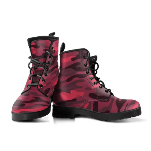Dark Red Camouflage Combat Boots SE53