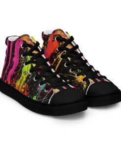 Dripping Graffiti Paint High Top Canvas Sneakers SE71