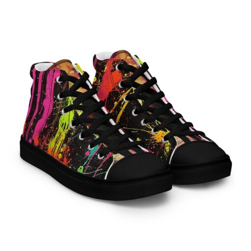Dripping Graffiti Paint High Top Canvas Sneakers SE71