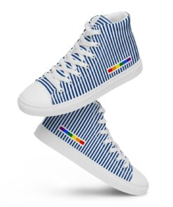 Gay Flag Blue Pinstripe High Top Sneakers SE68