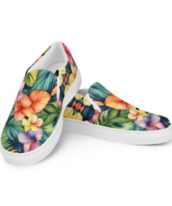 Hawaiian Floral Women's Canvas Slip-On SE43