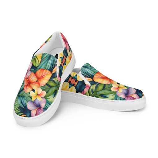 Hawaiian Floral Women's Canvas Slip-On SE43