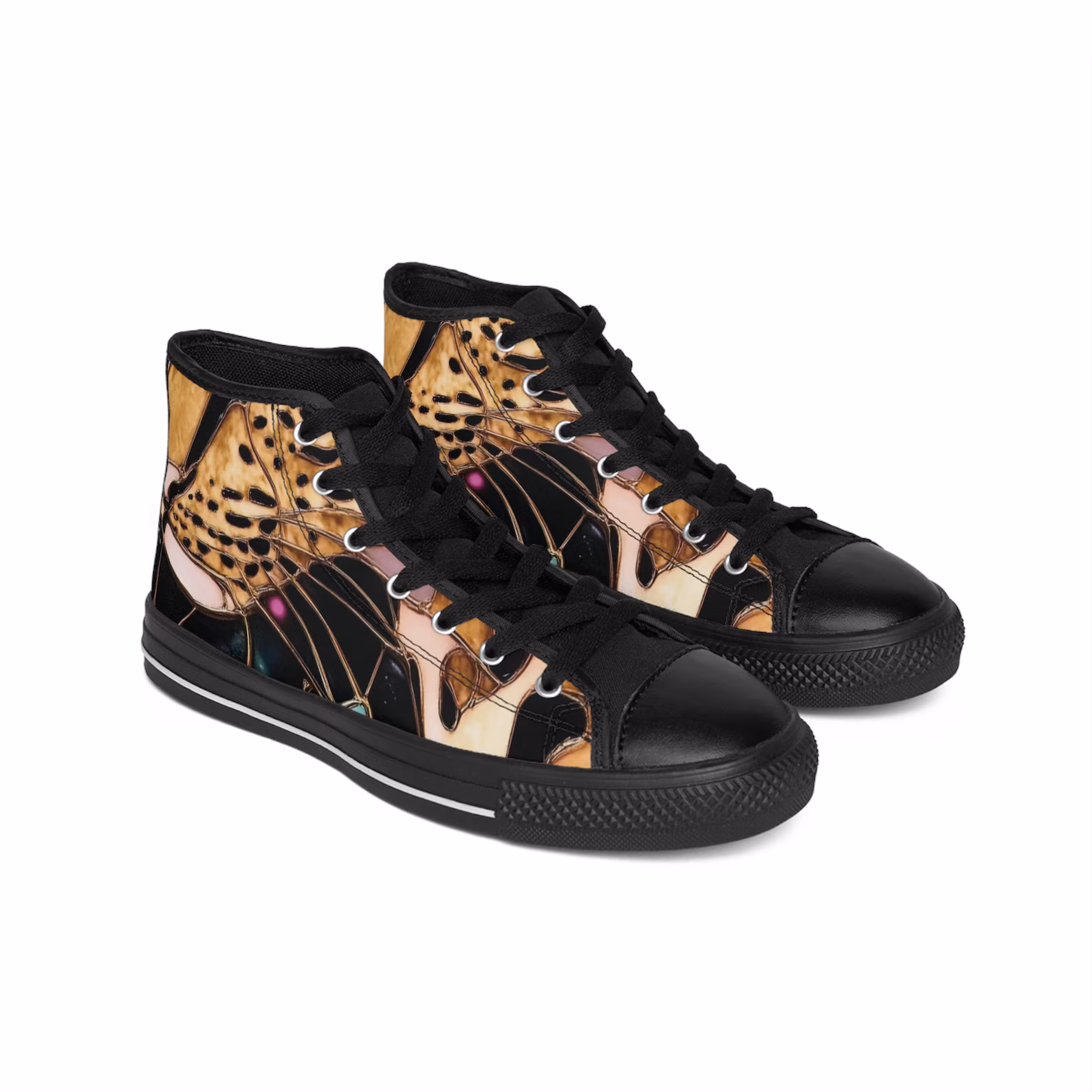 Leopard Wing High Top Sneakers SE62