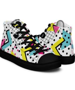 Neon Abstract Geometric High Top Sneakers SE41