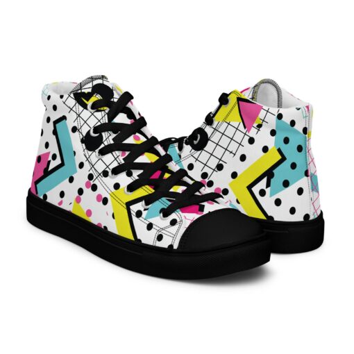 Neon Abstract Geometric High Top Sneakers SE41