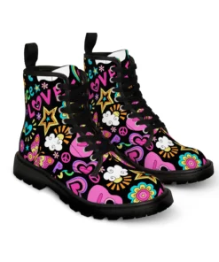 Peace Love Music Canvas Boots SE61