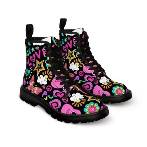 Peace Love Music Canvas Boots SE61