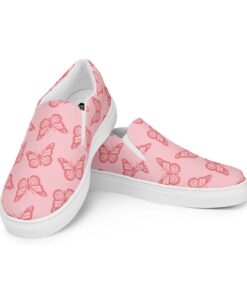 Pink Butterfly Canvas Slip-On SE36