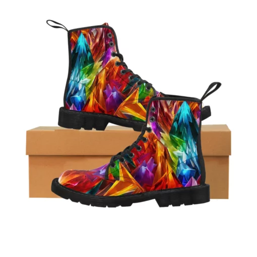 Rainbow Crystal Women's Canvas Boots SE58 - Image 2