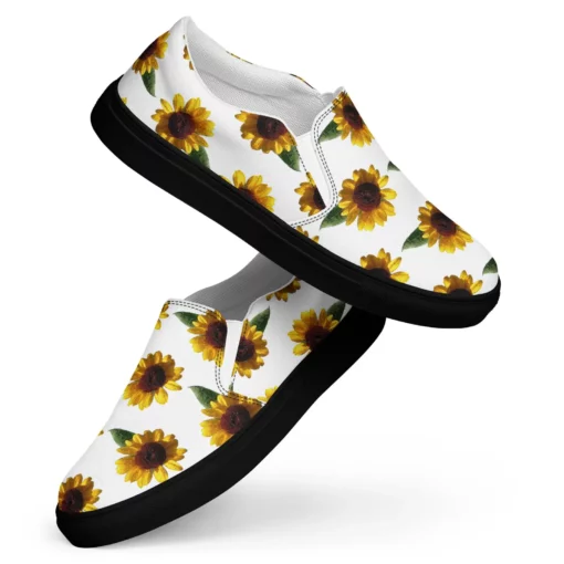Sunflower Print Canvas Slip-On SE29