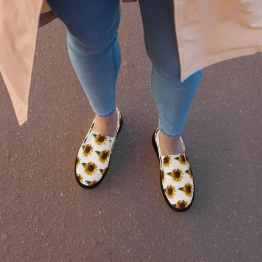 Sunflower Print Canvas Slip-On SE29 - Image 2