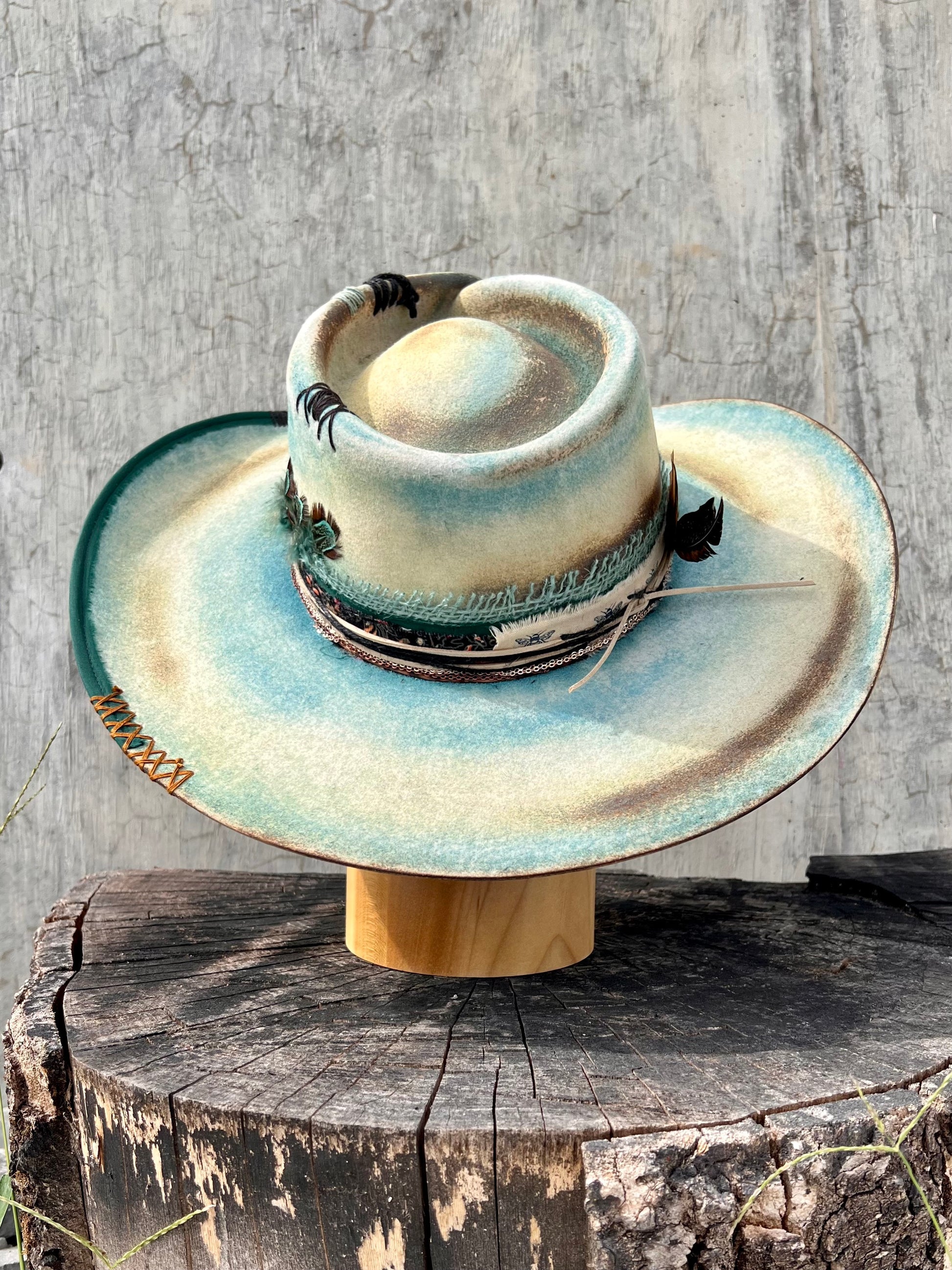 Tempered Teal Vintage Wide-Brimmed Hat - Image 5