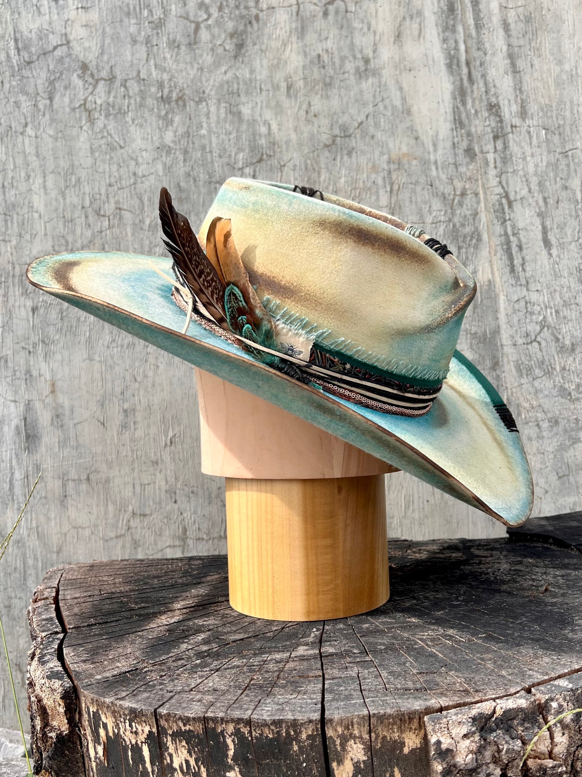 Tempered Teal Vintage Wide-Brimmed Hat - Image 8